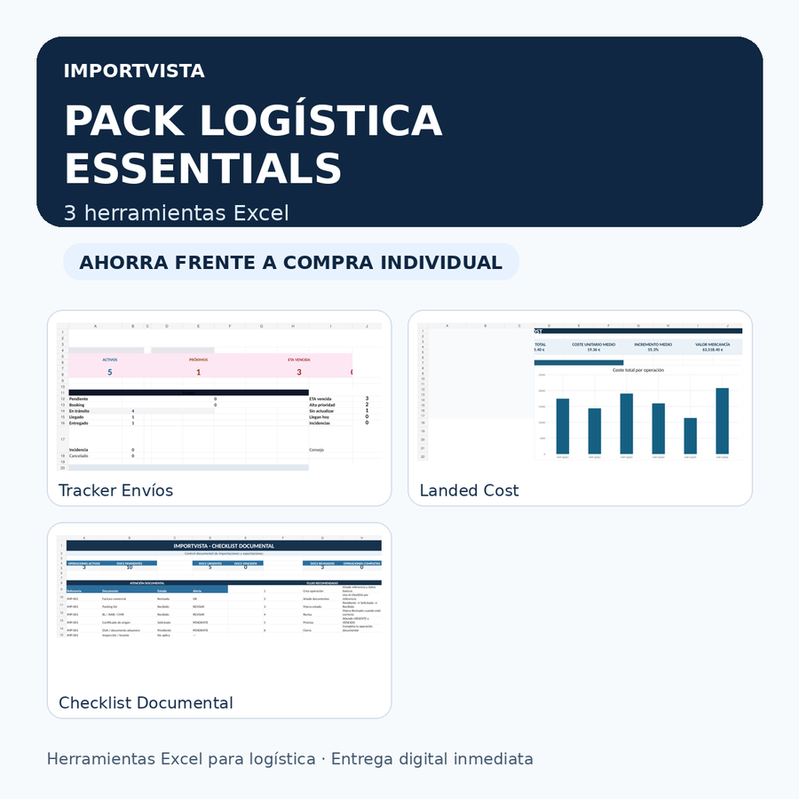 Pack Logística Essentials – 3 Herramientas Excel ImportVista