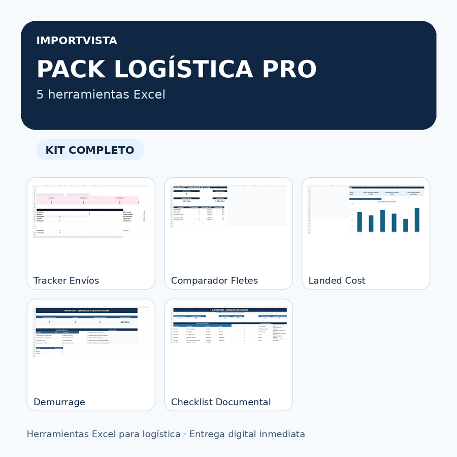 Pack Logística PRO – 5 Herramientas Excel ImportVista