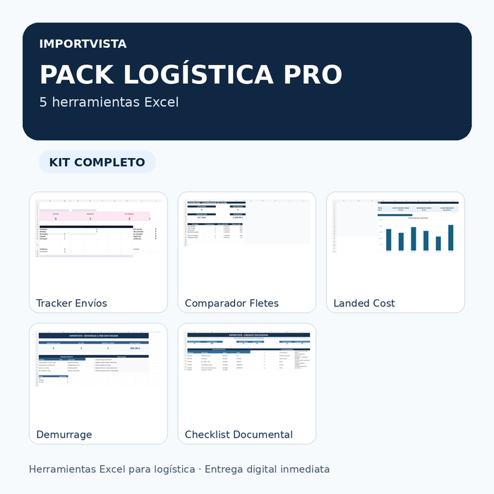 Pack Logística PRO – 5 Herramientas Excel ImportVista