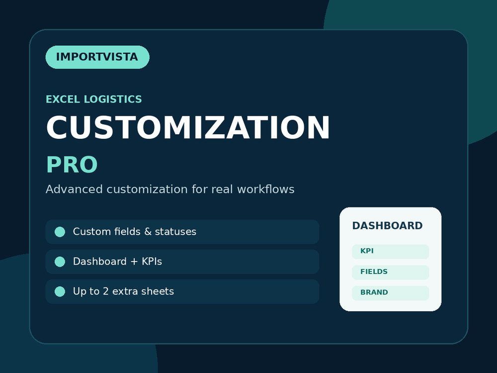 Personalización Excel Logística PRO – ImportVista
